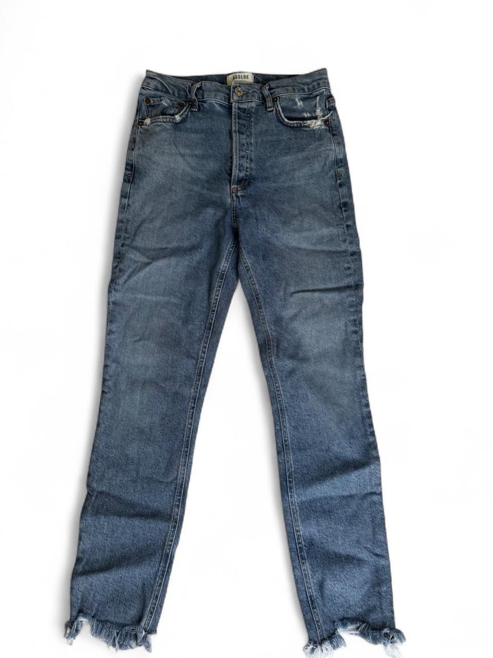 AGOLDE Riley Long High Rise Straight Leg Jeans Button Fly Women’s Size 25